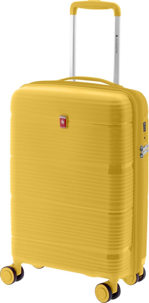 Gladiator Bionic Handbagage Koffer - 55x35x20/26 cm - 36/46 liter - Expandable - TSA slot - Geel