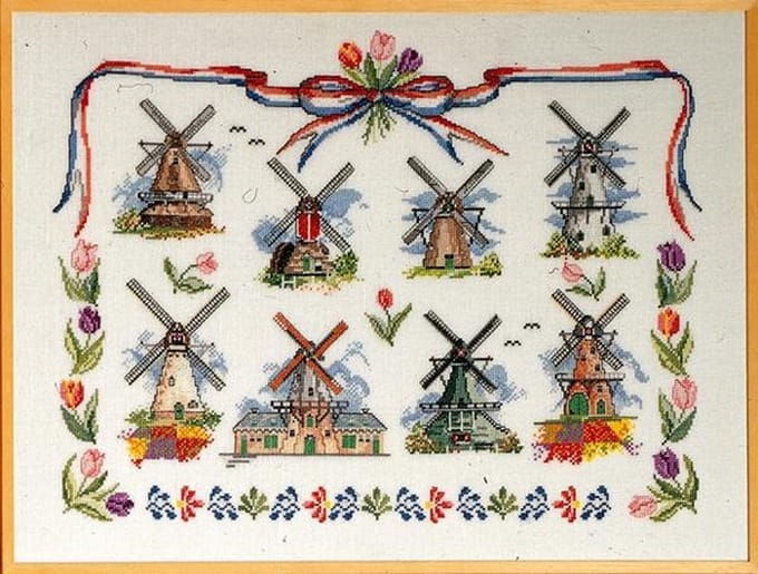 borduurpakket 70-0402 hollandse molens