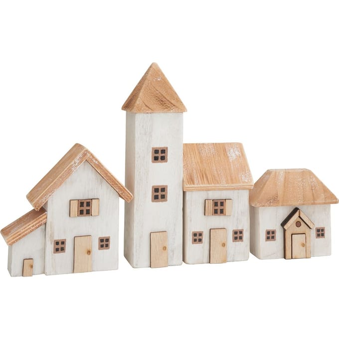 Houten huisjes, 4 stuks