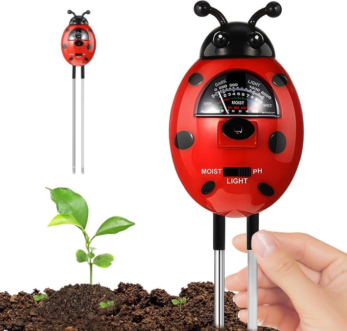 Bodemmeter 3-in-1 - Plantenmeter Vochtigheid pH - Bodem Analyse - Geen Batterij Nodig - 26 x 8 x 5 cm