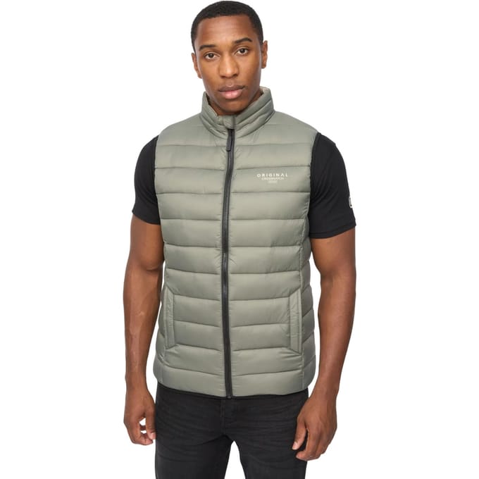 Crosshatch Heren Gattering MVE Gewatteerd Gilet (Salie)