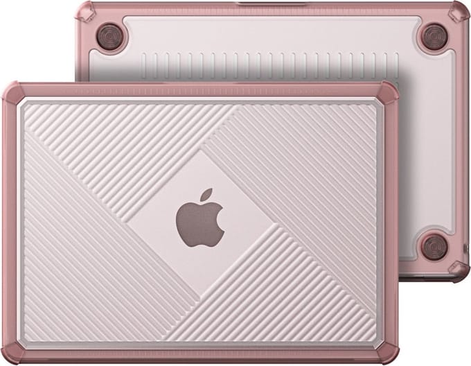 Dux Ducis Geschikt voor MacBook Pro 13 inch (2016-2022) Armor Pattern cover hoes - case - Roze