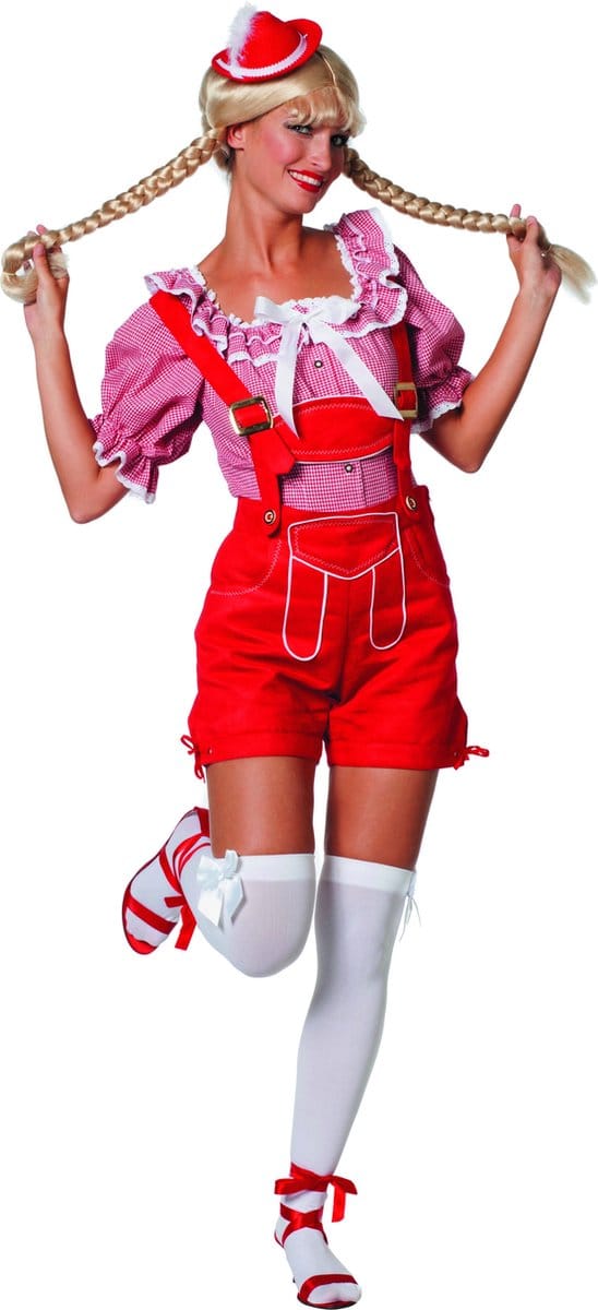 Dirndl Blouse Rood/Wit - Maat 42