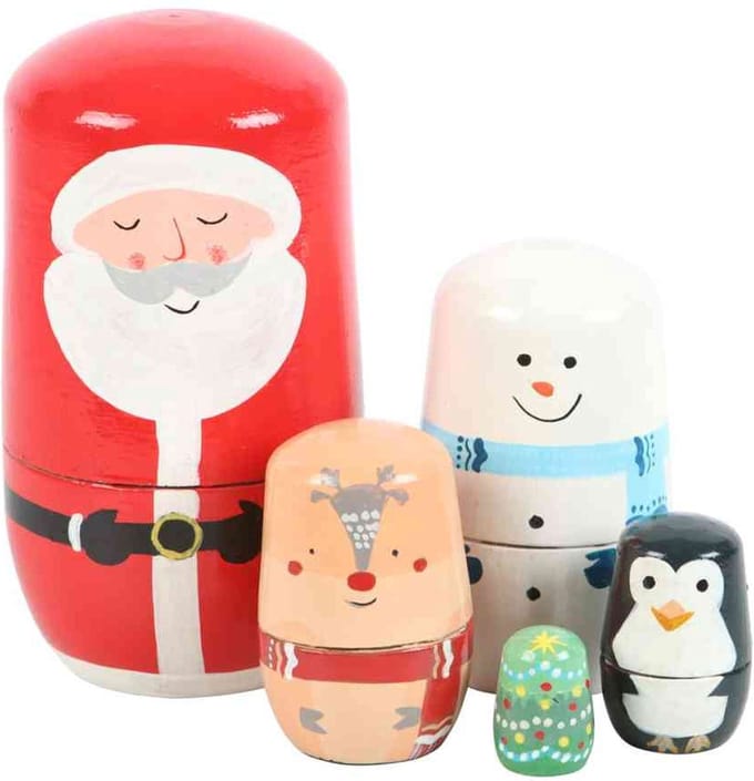 Something Different - Christmas Russian Nesting Doll Set Ornament - Multicolours