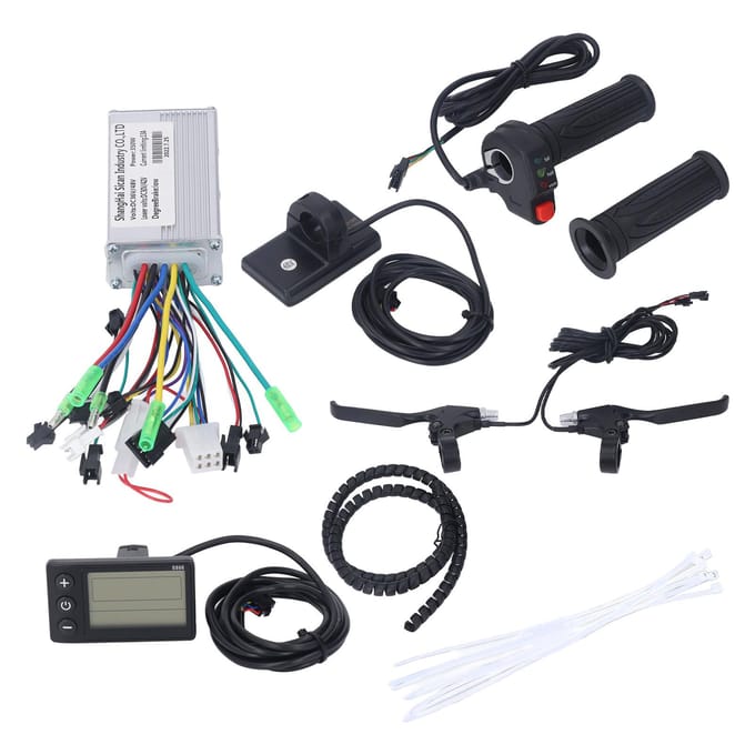 36V 48V 350W Borstelloze Motorcontroller S866 LCD Paneel Kit Elektrische Fiets Ombouw Rem Draai black