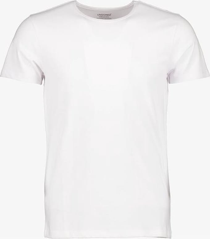 Unsigned heren T-shirt wit ronde hals - Maat S