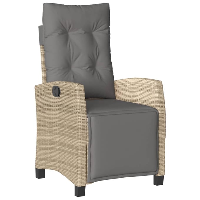 vidaXL - 3-delige - Tuinset - met - kussens - poly - rattan - gemengd - beige