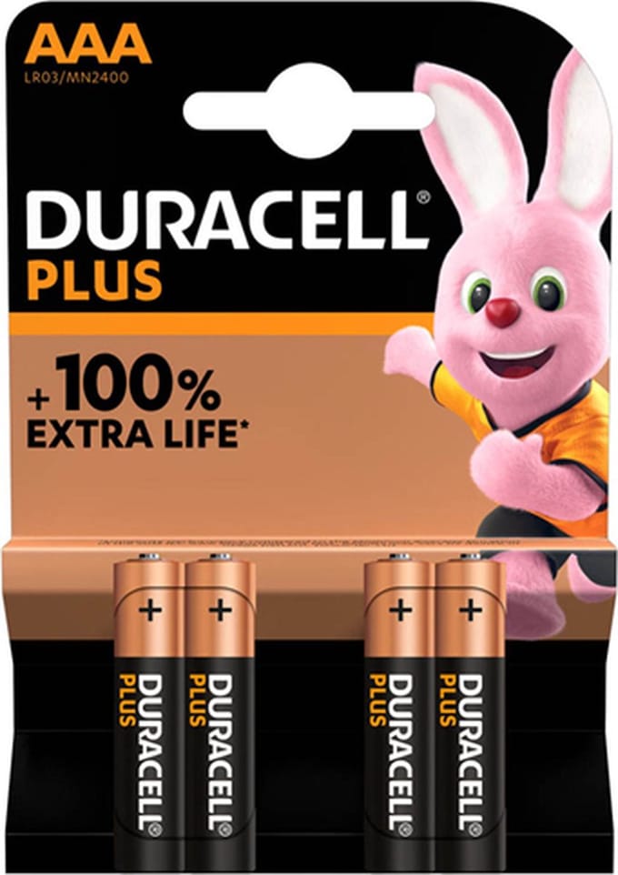 Batterijen Extra Life AAA 4 stuks | Duracell Plus Batterij - Alkaline - 4-pack - Procell