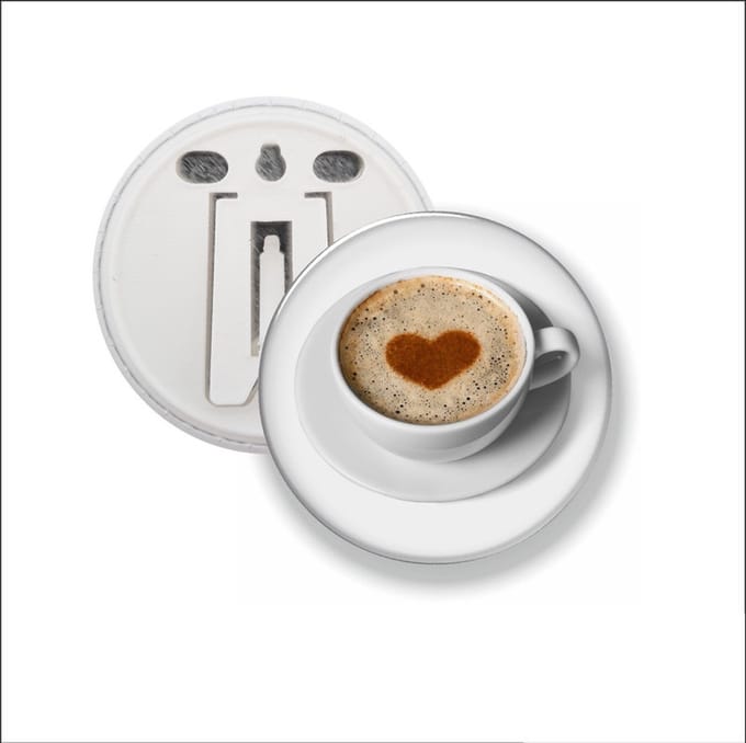 Button Met Clip - Koffie