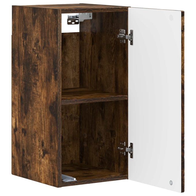 vidaXL - Badkamer - wandkast - DELFT - Gerookt - eiken - 30 - x - 31 - x - 59 - cm