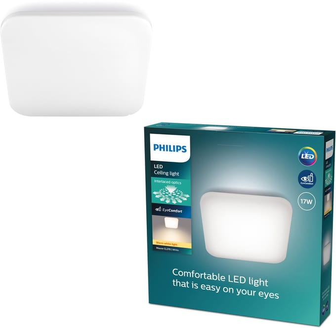 Philips Myliving mauve 2700k led ceiling lamp sq 17w