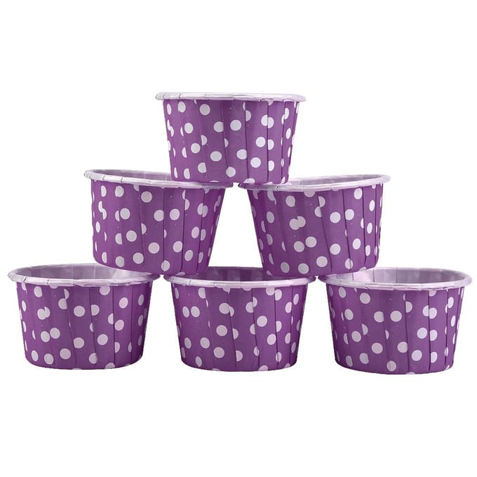 100 STUKS Mini Cupcake Vormpjes Papier Rond Cake Bakbekers Muffin Cases Thuisfeest Bruiloft Paars gray