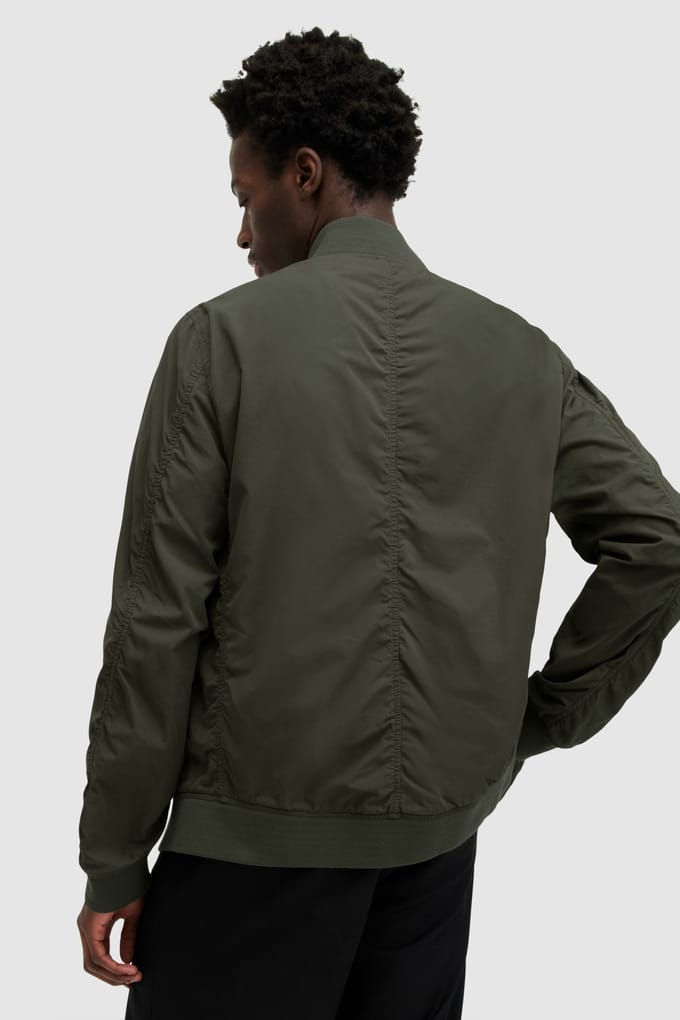AllSaints Bassett Bomber Dull Khaki Größe: S | Bomberjacken Outlet | Herren | Braun