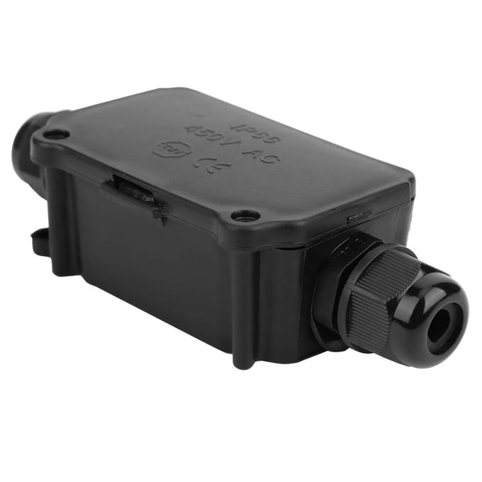 IP66 Waterdichte Aansluitdoos 2-Weg Zwart Stofdichte Distributiekabel Connector Behuizing