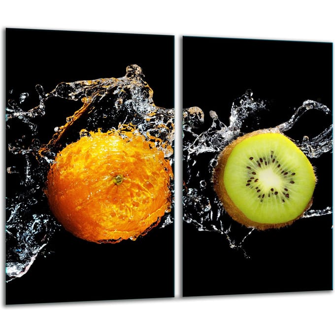 TMK ArtDeko - Snijplank - Glas - 2x 30x52 cm - Kleurvolle Vruchten