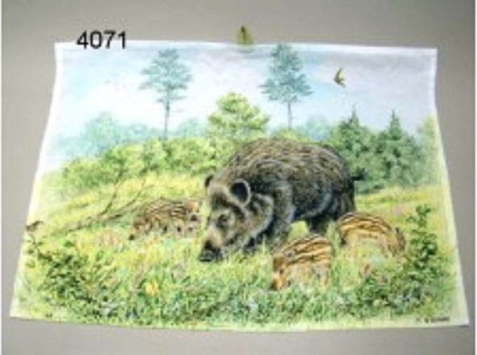 Geharo Theedoek wild zwijn - katoen - 50 x 70 cm