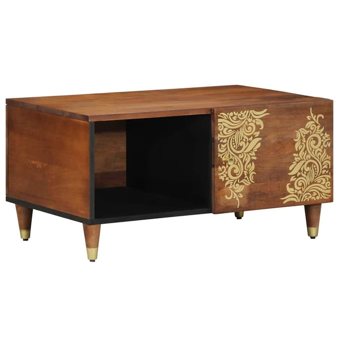 vidaXL - Salontafel - Honing - bruin - 80 - x - 50 - x - 40 - cm - Massief - Mango - Hout