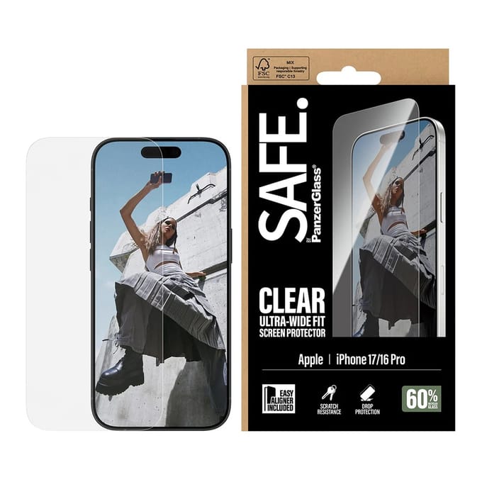 PanzerGlass PANZERGLASS - SAFE. Screen Protector iPhone 17/16 Pro Ultra-Wide Fit SA60858 Screenprotector (glas) Apple IPhone 17, iPhone 16 Pro 1...