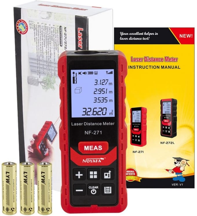 Noyafa Laser Afstandsmeter | Meetlint | Afstand | Meten | Laser | Elektronisch | Professioneel | 40M / 80M | Digitale meter