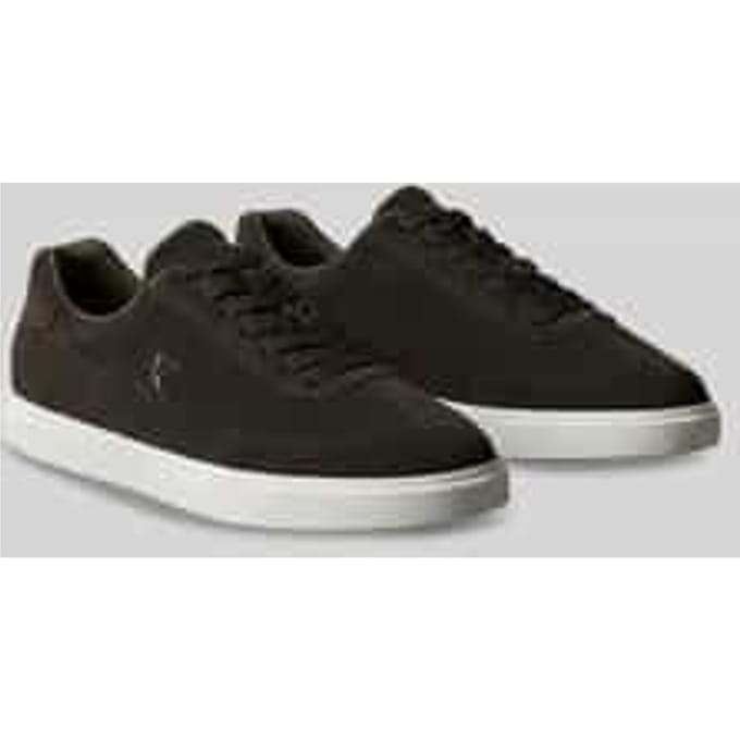 Sneakers van echt rundleer met logodetails