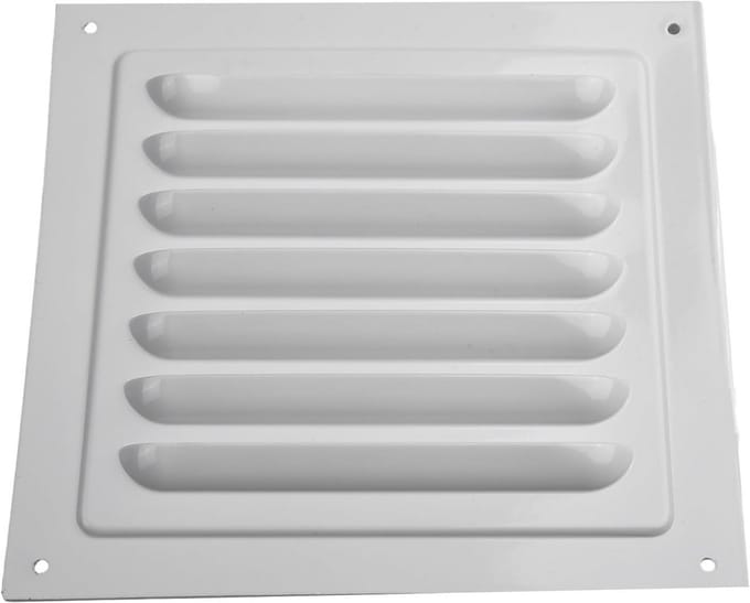 Vierkante Ventilatieopening Afdekking met Insectenhor - Wit Aluminium Rooster
