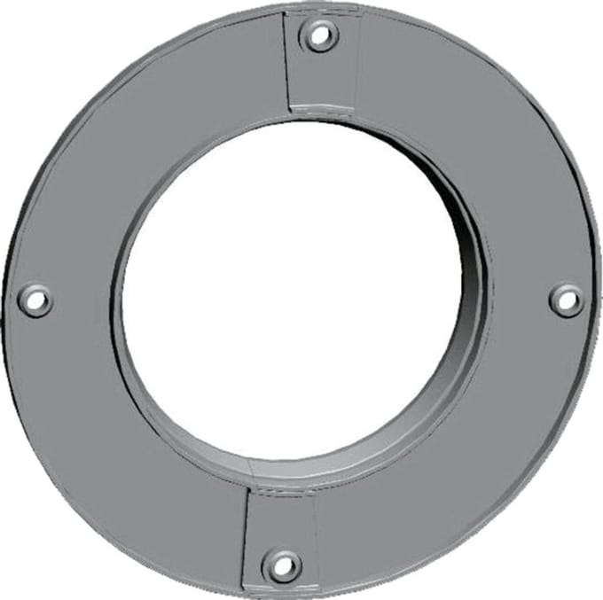 Wolf Rozet DN100 binnenwand, rond tweedelig, wit, van PP, 2651736