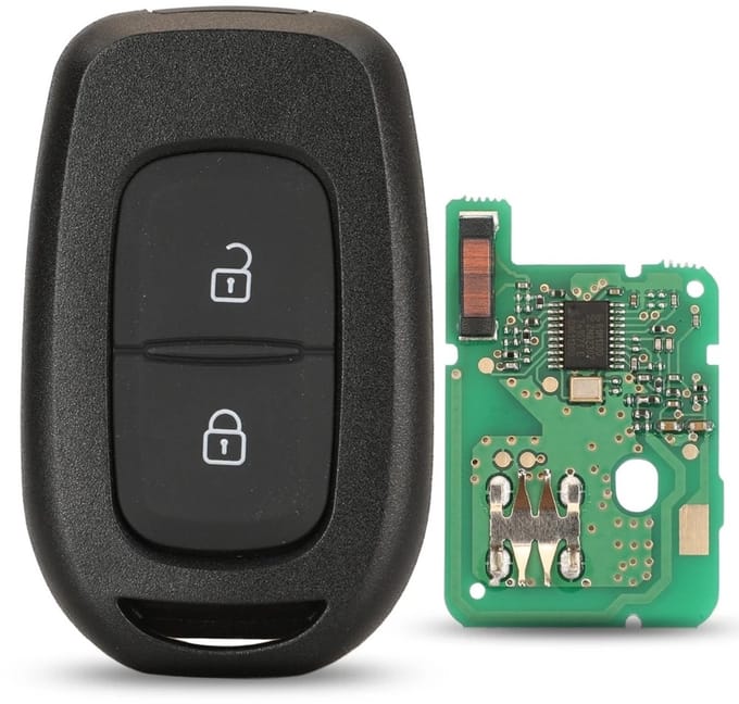 XEOD 2 knops sleutel - Complete sleutel - Met electronica - Geschikt voor Renault - 4A - 1 stuks
