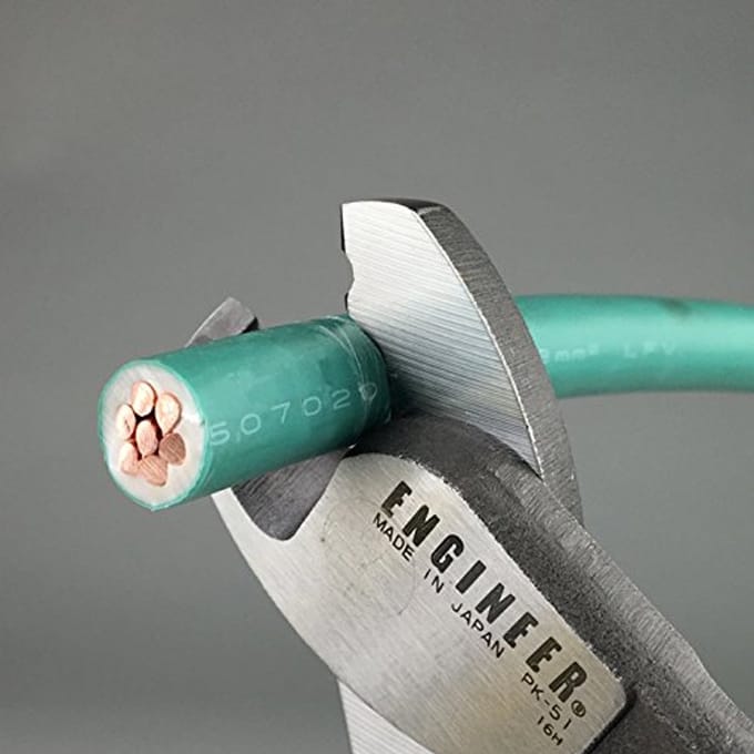 Zware kabelschaar voor schone snede van dikke elektrische kabels, coax en nylon touw