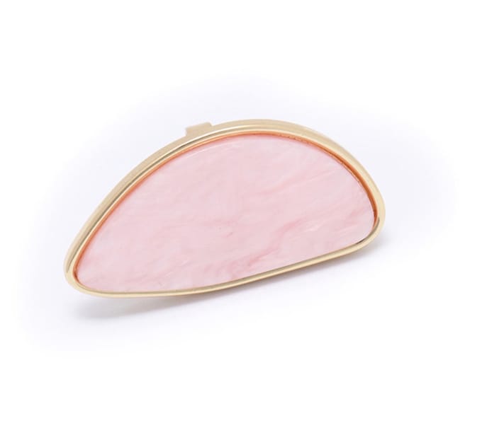 Statement Ring grote steen - ovaal - Roze en Goud kleur - 1 stuks