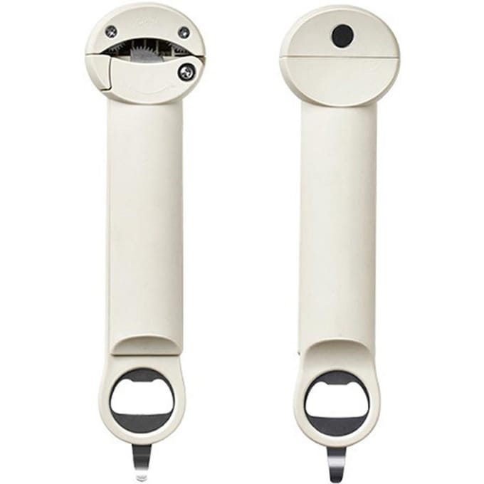 Ouvre-bouteille multifonctionnel Ouvre-boîte rétractable avec dos magnétique Pince réglable pour couvercle de bocal white