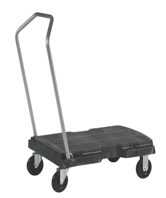 Transportkar rubbermaid triple trolley inklapbaar 225kg zwart