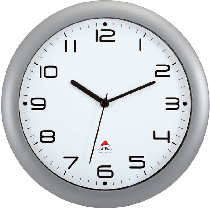De Alba HORNEW wandklok met stille werking 30cm. Grijs