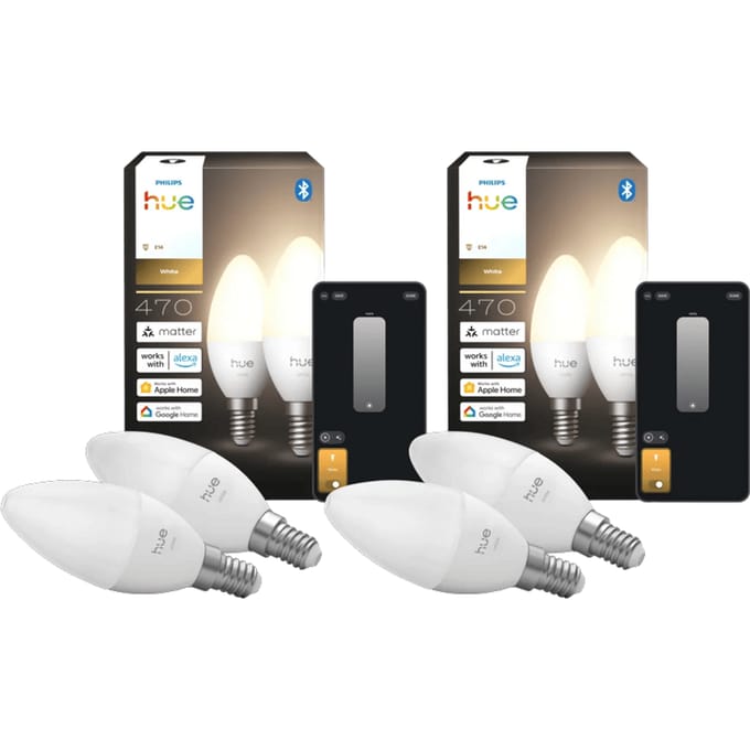 Philips Hue Kaarslamp White E14 4-Pack