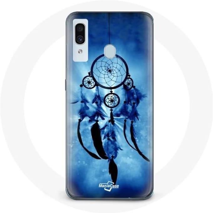 Coque - Maniacase - Samsung Galaxy A20 - Attrape rêve ciel bleu - Silicone - Souple noir