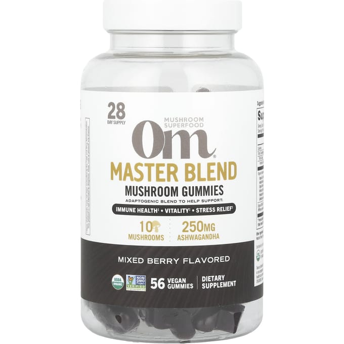 Master Blend Paddenstoel Gummies, Gemengde Bes, Vegan Gummies 56 Stuks
