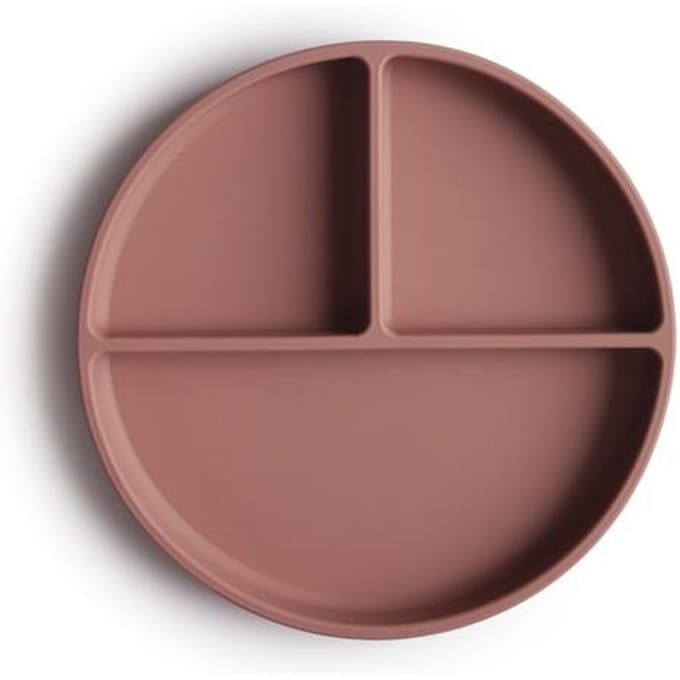 Mushie siliconen vakjes bord - Kleur Cloudy Mauve - Kinderservies