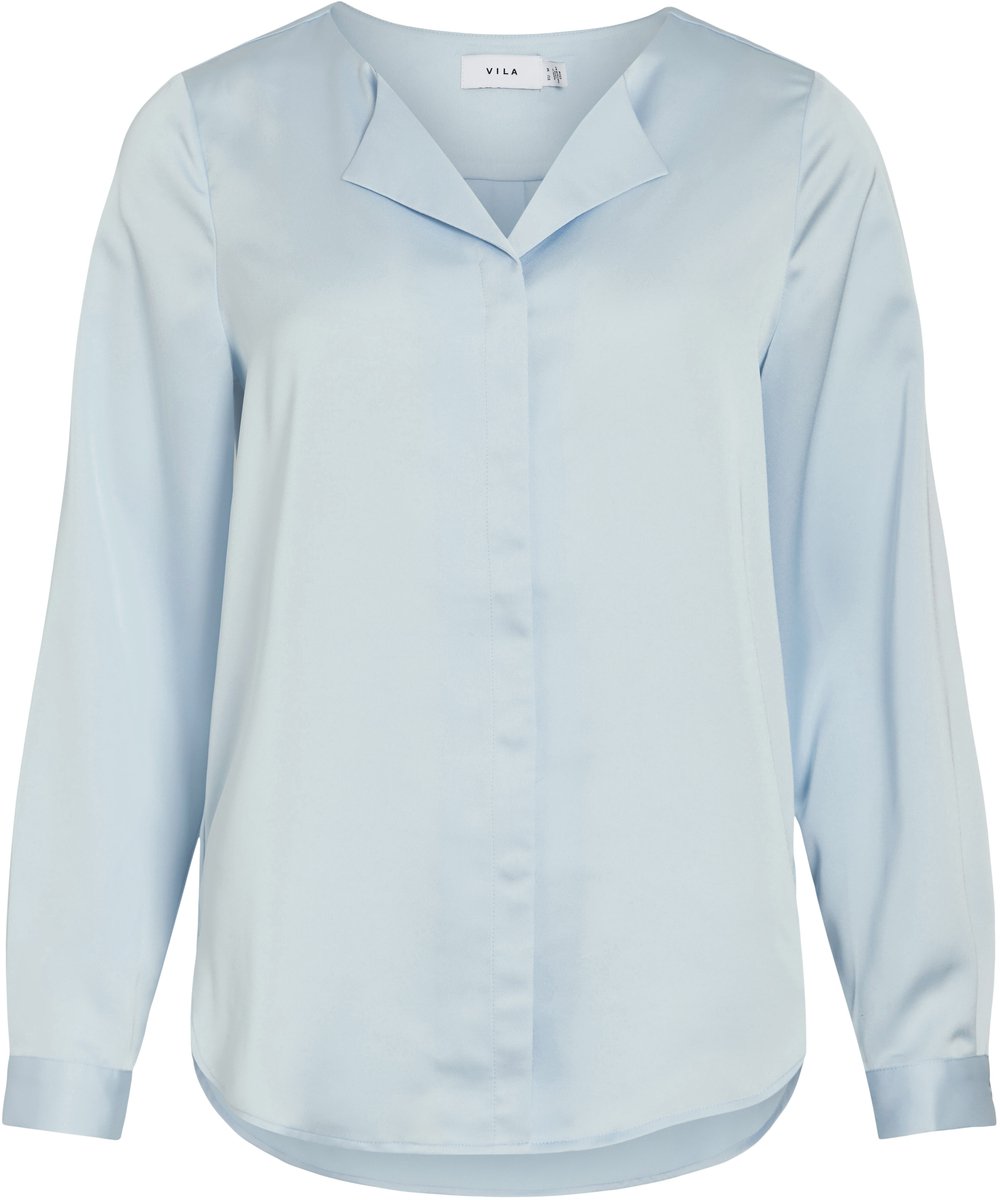 VILA - VIELLETTE V-NECK L/S SATIN SHIRT - NOOS - Dames - Blouses