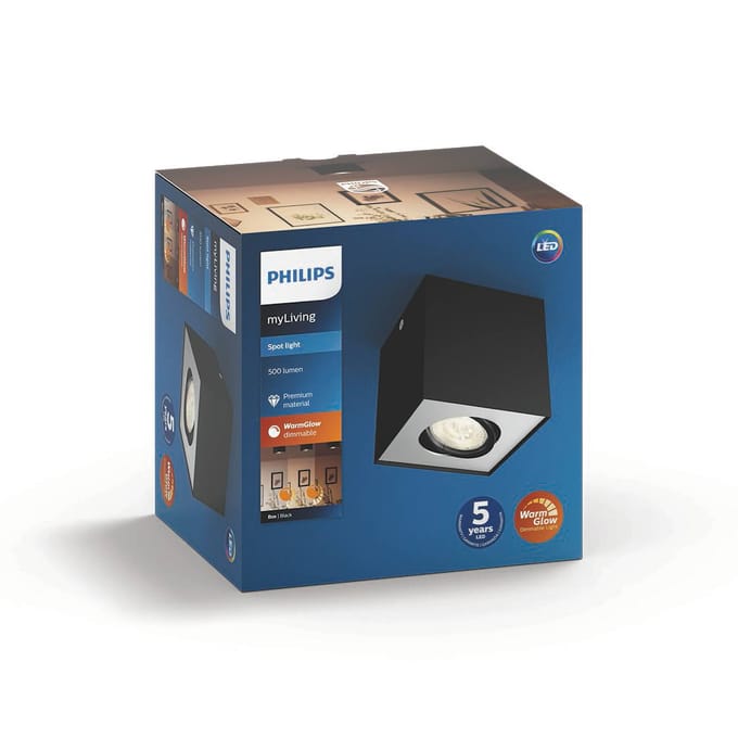 Philips myLiving Box LED spot 1-lamp zwart