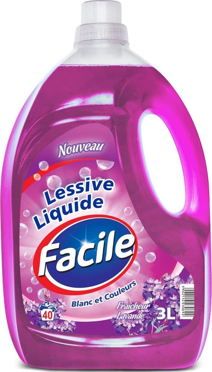 Facile vloeibaar wasmiddel Lavande 3L Wit & Gekleurd