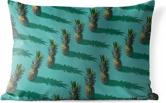 Buitenkussens - Tuin - Zomer - Ananas - Blauw - 50x30 cm