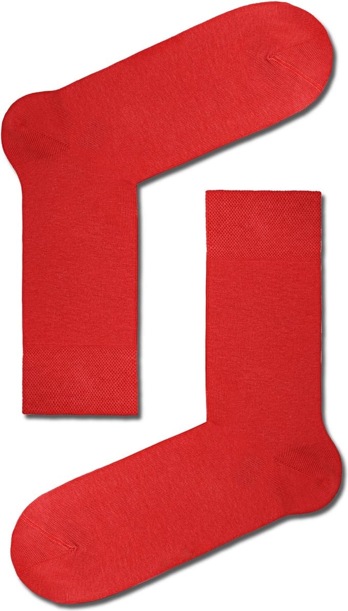 Herensokken klassiek, effen rood, maat 42-43 (2-paar/set).