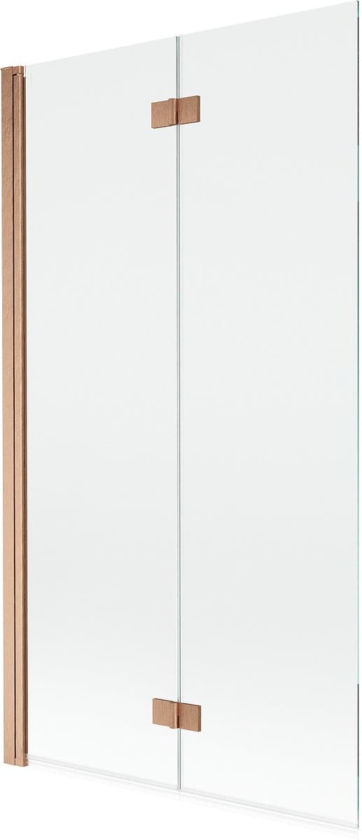 Mexen Mist douchewand 2-delig links 100 x 150 , transparant, geborsteld koper - 8A9-100-002-65-00-L