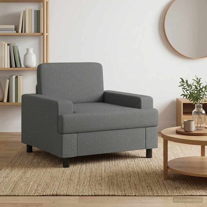 vidaXL - Fauteuil - Donkergrijs - Stof
