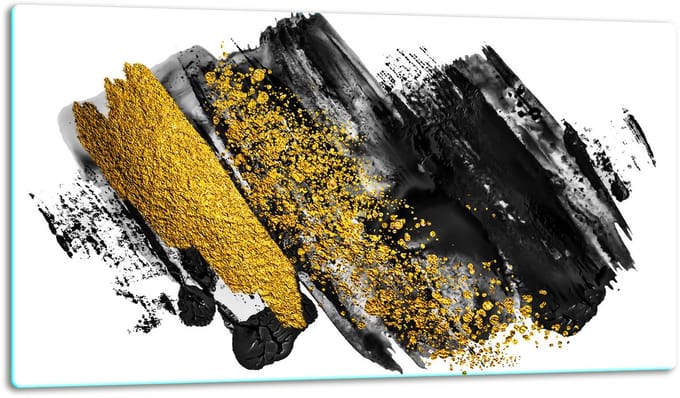 TMK ArtDeko - Snijplank - 52x30cm - Glas - Goud/Wit