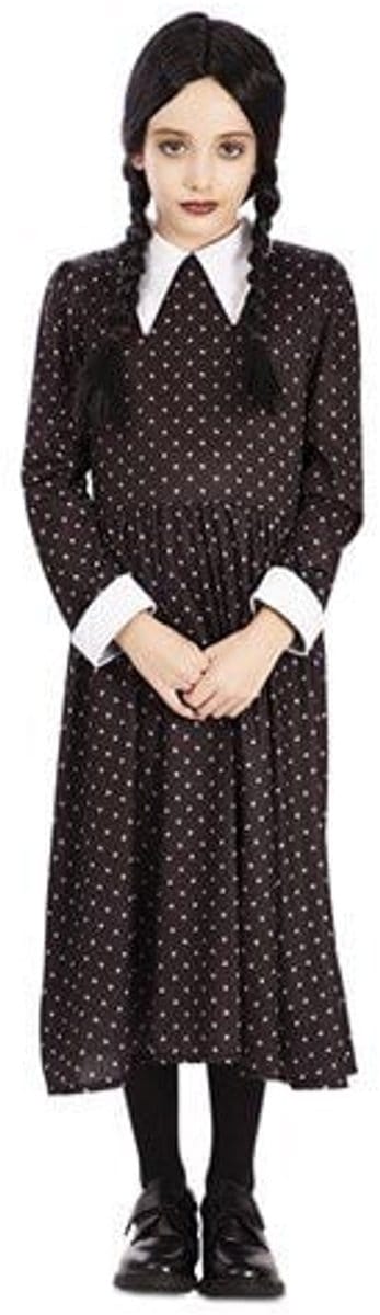 Gothic Addams Family Jurk Kind - Maat 7-9 jaar
