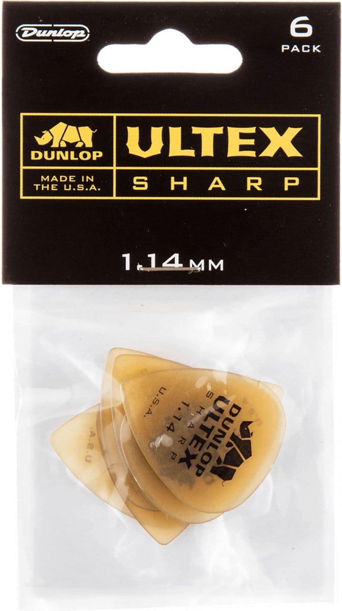 Jim Dunlop Ultex - Plectrums - Sharp - Player's Pack 6 Stuks - 1,14 mm