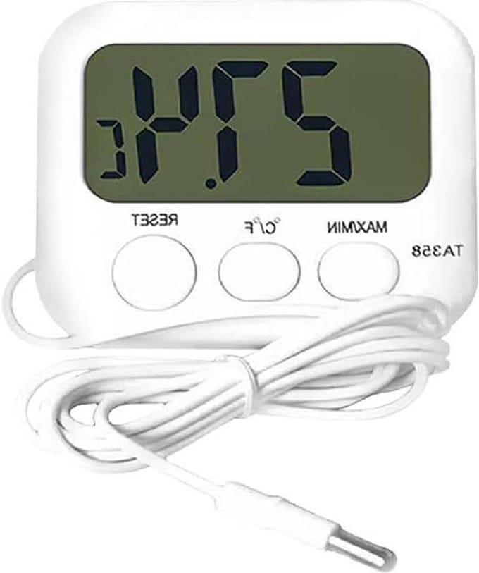 Digitale Thermometer - Sonde Sensor - Temperatuur Bewaken - 1.5 Meter Kabel - -40 tot 70C - Wit