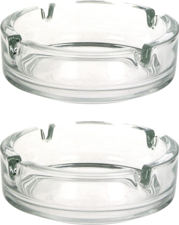 Luminarc Asbak 10,5 cm - 8x - Transparant glas - Geschikt binnen en buiten - Compact formaat