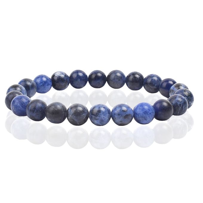 Natuursteen Armband met 8mm Kralen Memphis - Sodalite Dark
