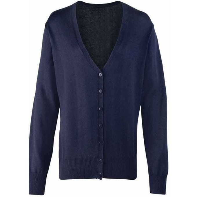 Premier Dames/Dames Gebreid Knoop Door Vest (Marine)
